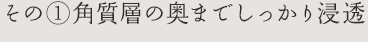 その①角質層の奥までしっかり浸透